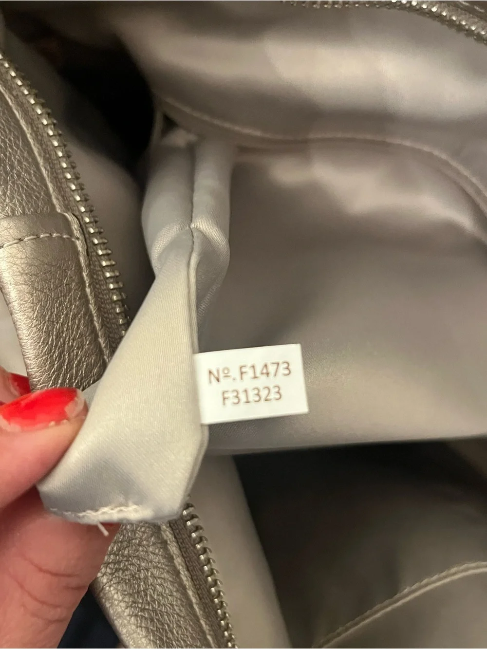 Coach Leather Hobo Bag Silver F1473-F31323